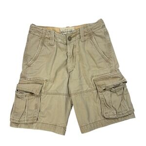 Vintage‎ Y2K Abercrombie & Fitch Cargo Shorts Mens Size 28 Tan Camo Drawstring
